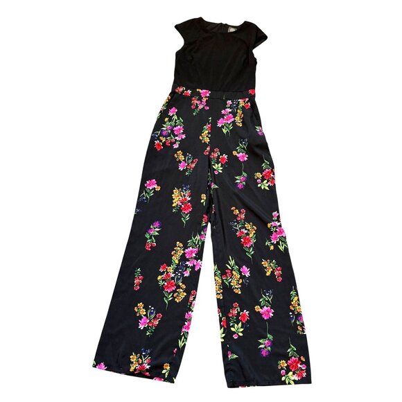 Vince Camuto Wide-Leg Jumpsuit Women's Size 4 Multicolor Floral Classic - Picture 1 of 11